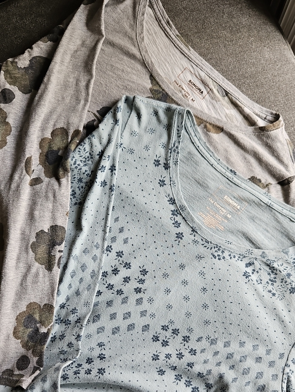 Sonoma Goods For Life Long Sleeve Tee Bundle Set of 2 Floral Size M